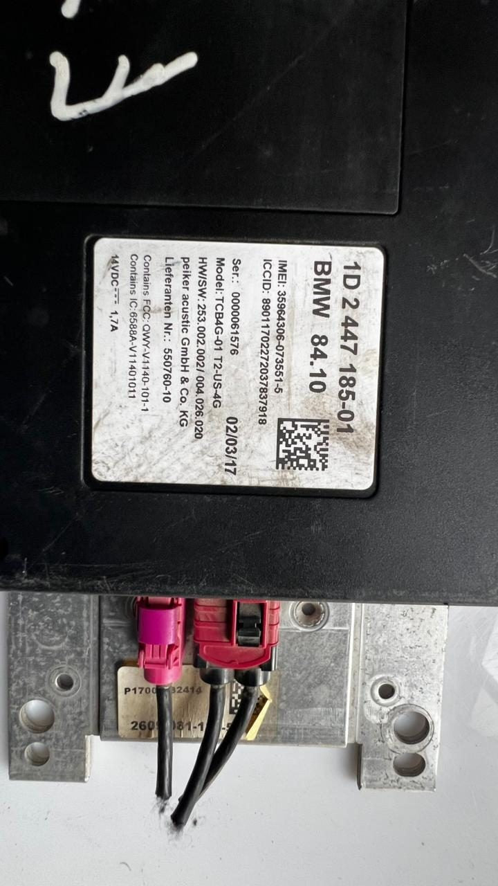 14-17 BMW i3 Telematics Communication Control Module 2447185 230I 320i