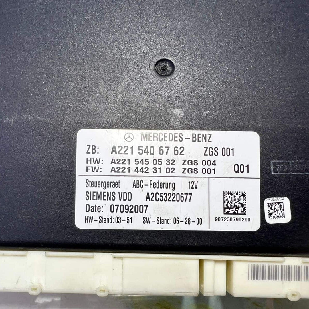 2007-2012 Mercedes CL550 ABC Suspension Control Module A2215406762 W221 S-Class