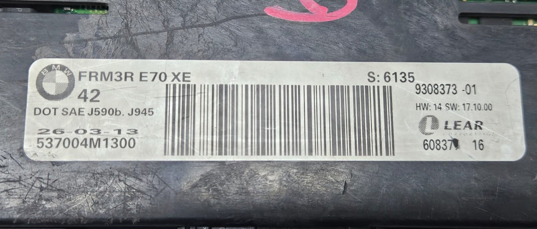 2013 BMW X5 E70 and X6 E71 FRM3R Footwell Light Control Module 9308373 OEM