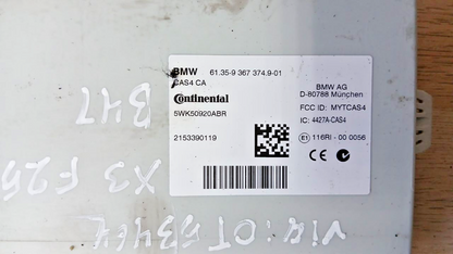 BMW CAS4 X3 F25 20d B47 ECU Engine Control Unit Kit with Key DDE 8588946