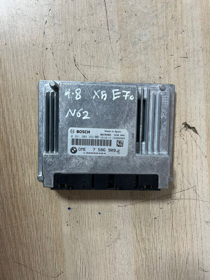 BMW X5 4.8 E70 N62 ENGINE CONTROL UNIT ECU SET DME +CAS 3+ NO KEY 7586909