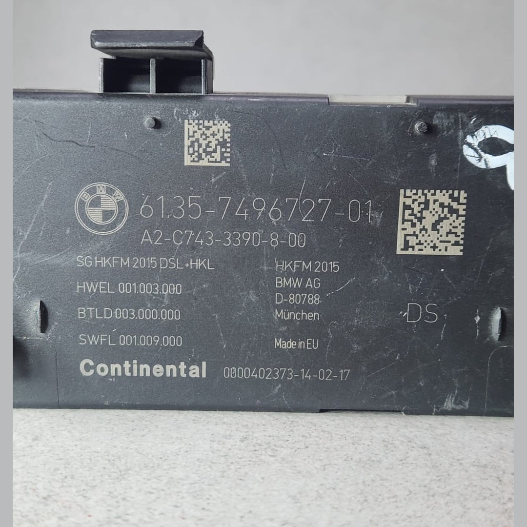 2017 BMW 530i Tailgate Control Unit 7496727 5 Series G30 G31 and 7 Series G11
