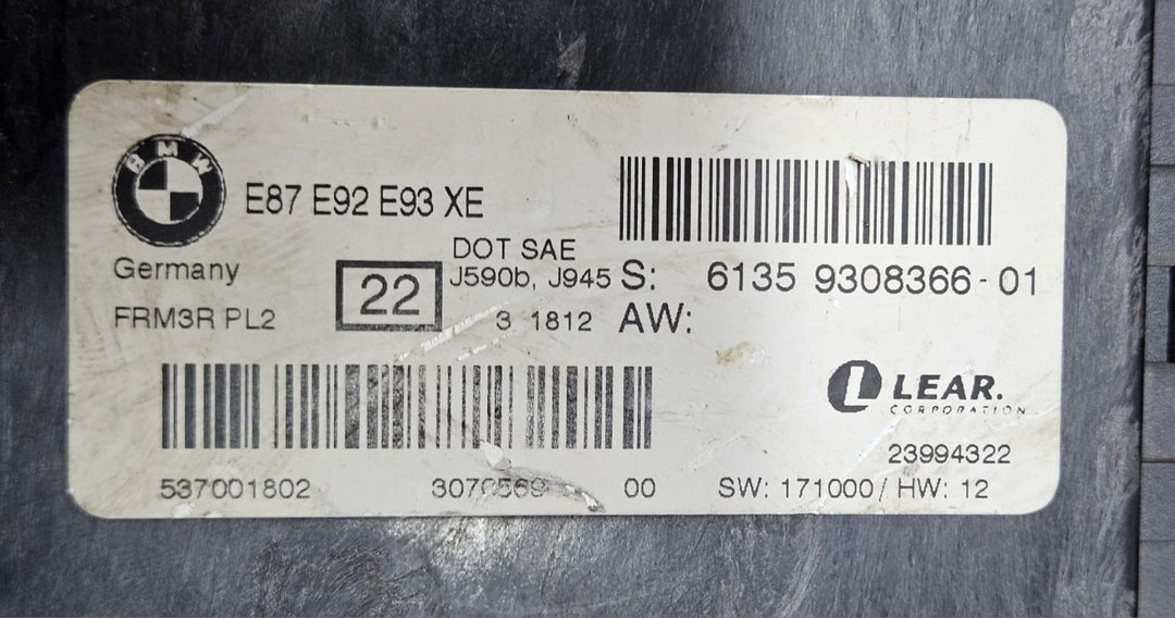 BMW X1 E84 2014 Light control module unit LCM 9308366 FRM 3R OEM
