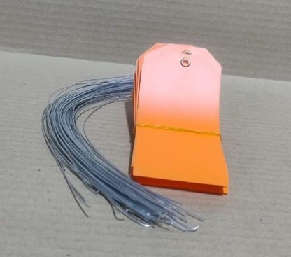 ACRYLIC TAG WITH METAL EYELET – THIN PLASTIC LABEL - IND/CRAFT ID TAG ORANGE