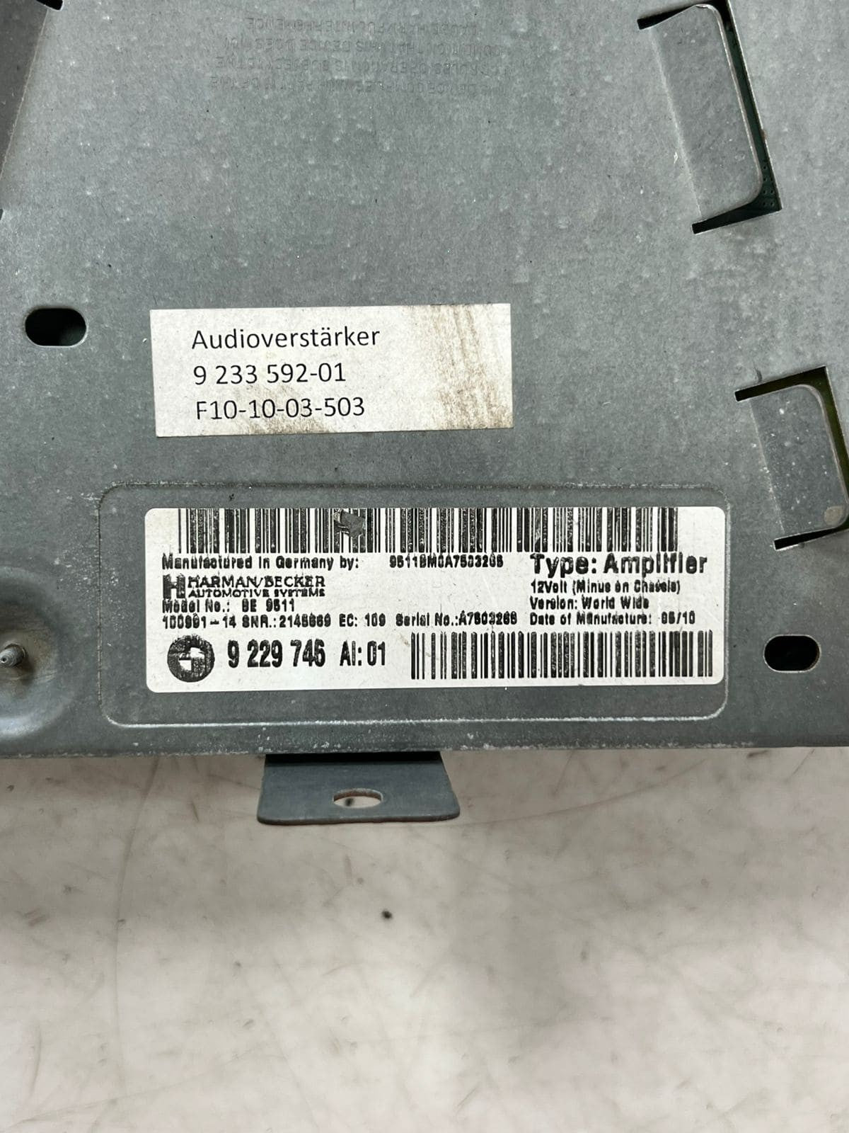 2011-2016 BMW 5 Series F10 F11 535i HIFI SOUND Audio Amplifier 9229746 OEM