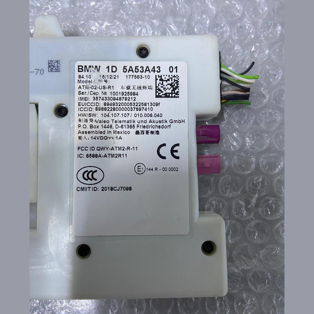 OEM BMW G42 TELEMATICS COMMUNICATION / ANTENNA CONTROL MODULE 1D 5A53A43