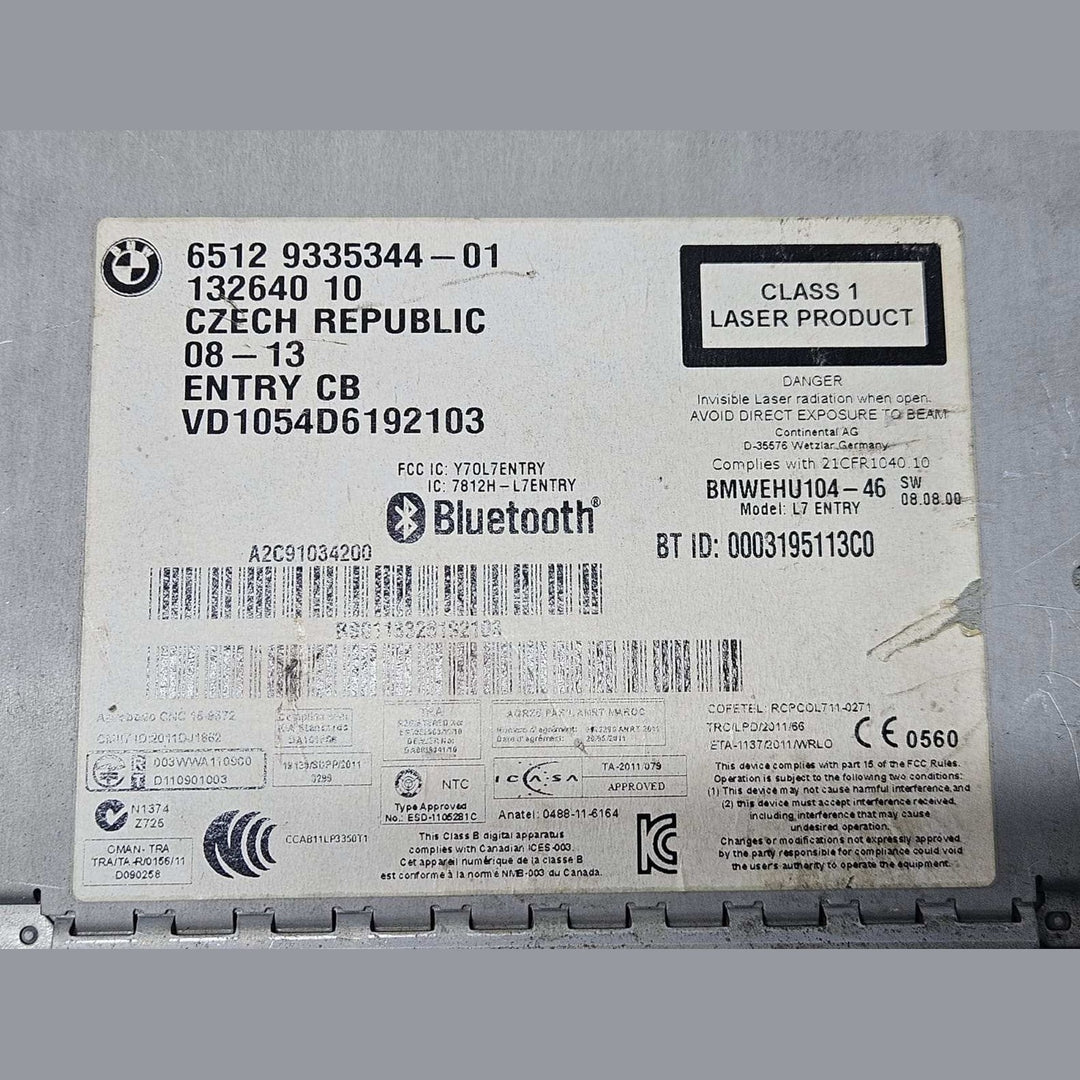 BMW 1 2 3 Ser F20 F21 F22 F30 Radio Professional CD Bluetooth Player 9335344 OEM