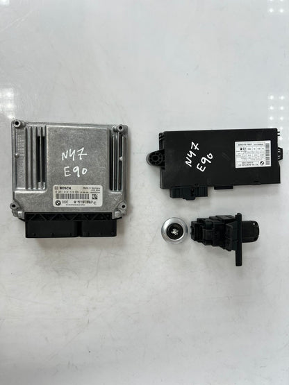BMW E90 N47 Engine Control Unit ECU COMPLETE SET DDE + CAS3 AG + 1KEY 8518167