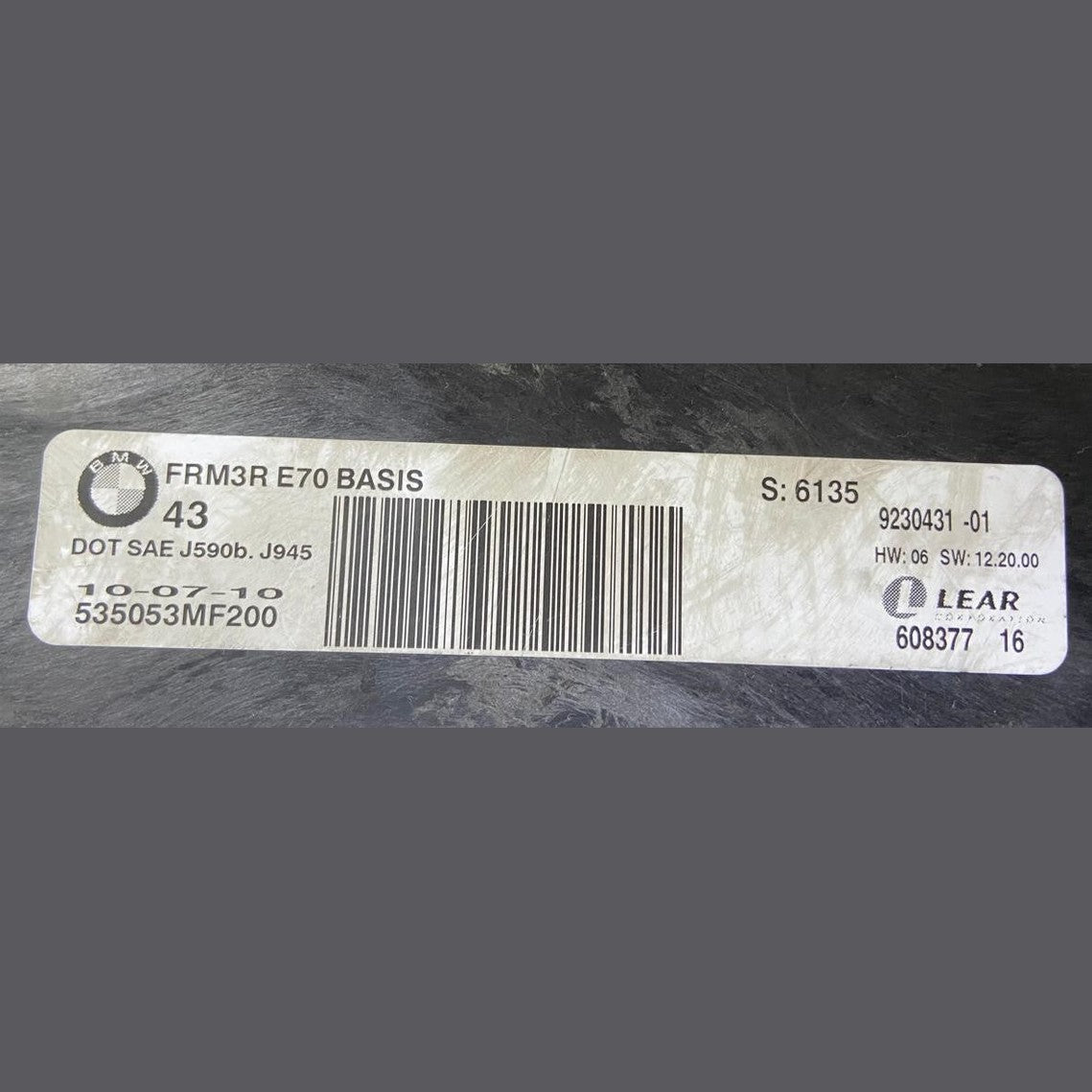 OEM BMW X5 E70 Headlight Control Module Unit FRM3R 9230431
