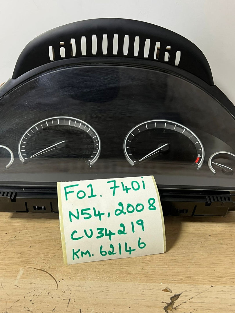 2008 BMW 740i F01 N54 EUROPE Petrol Odometer and Clocks 9201991 SPEEDOMETER