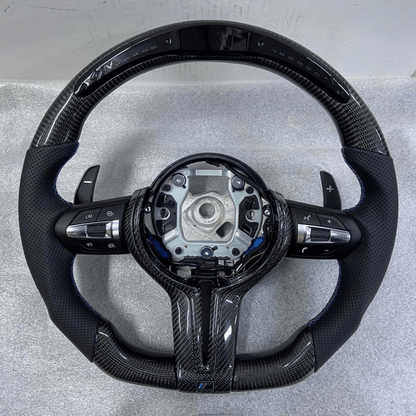 OEM BMW Carbon Fiber Steering Wheel F30 F32 Series MSport With Paddle Shifts LED