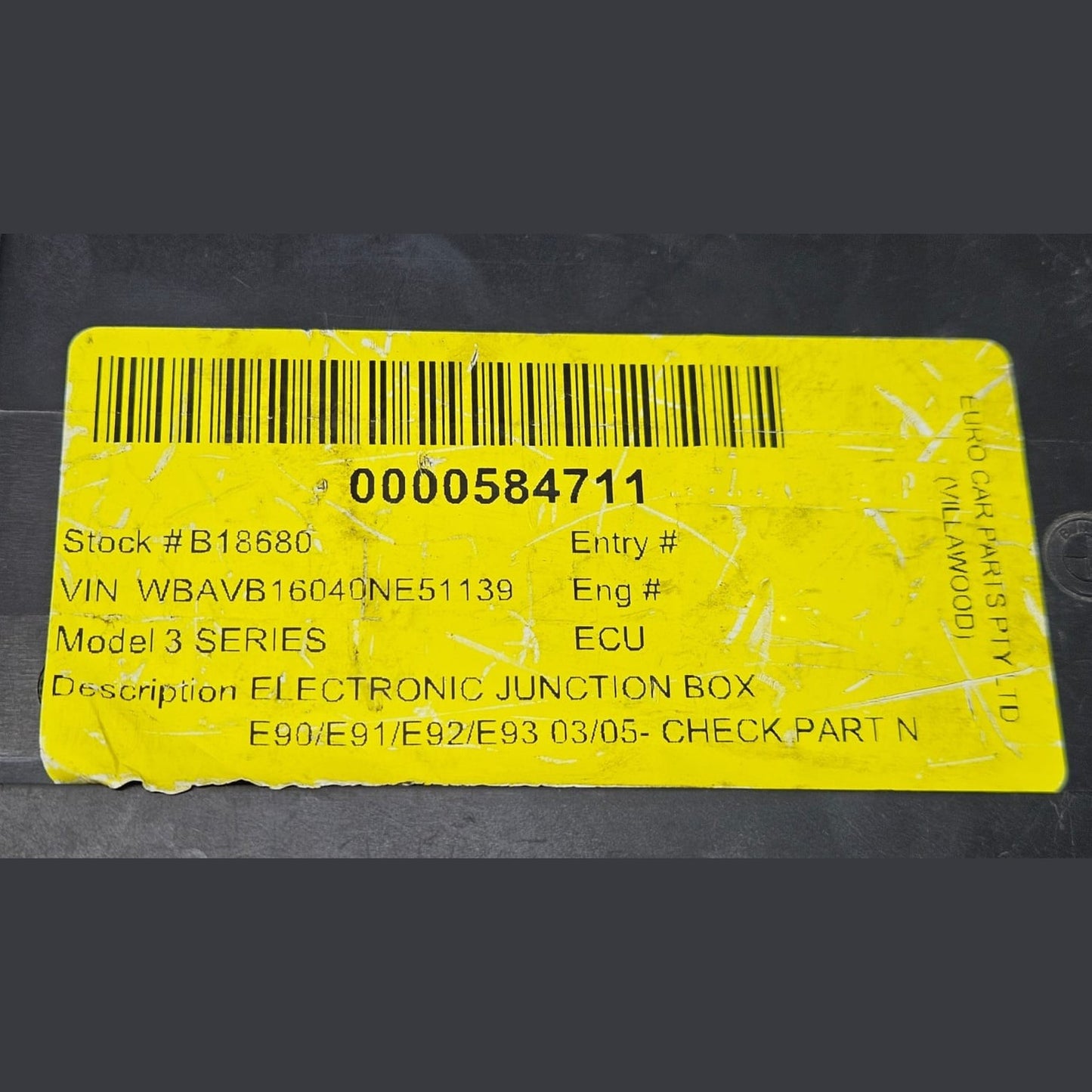 2007-2008 BMW E90 E92 E93 328i Junction box Body Control Module 9131777 OEM
