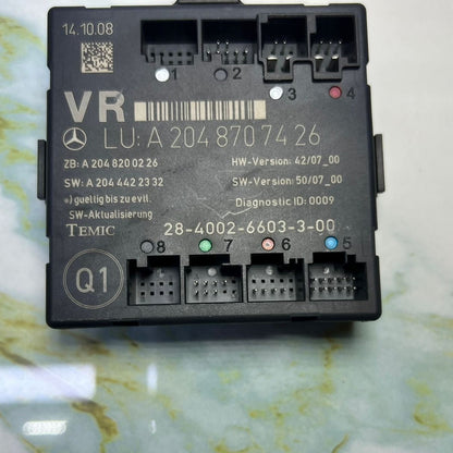2011-2014 Mercedes-Benz C300 Front Right Door Control Module A 204 8707426 W204 