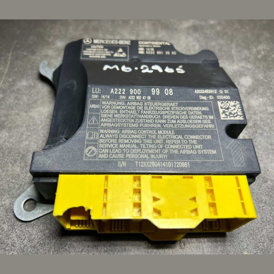 15-20 Mercedes W222 S-Class SRS Safety Restraint Control Module A222 9009908 OEM