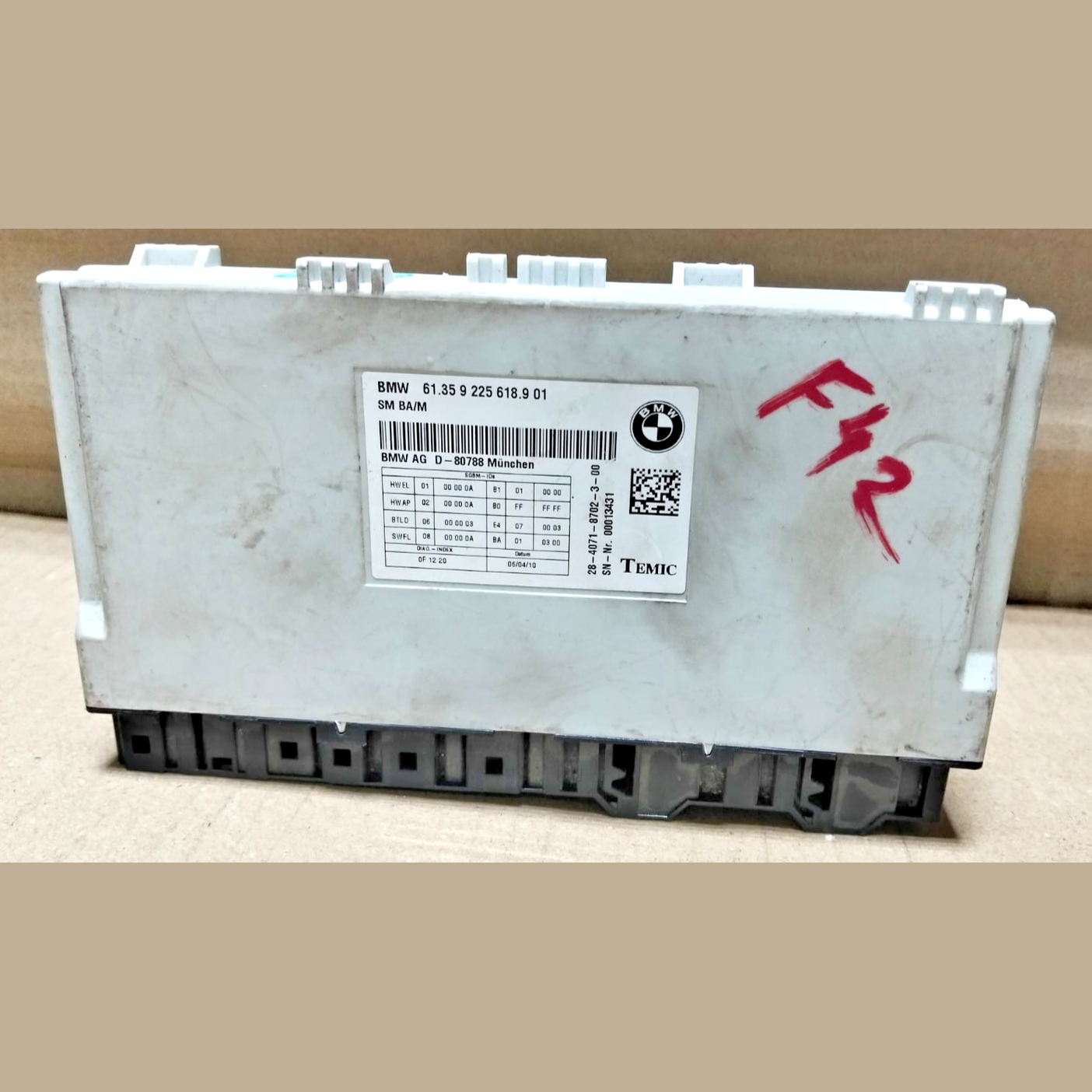 Seat Control Unit BMW F01 F10 Module ECU Electronic Module Memory 9225618