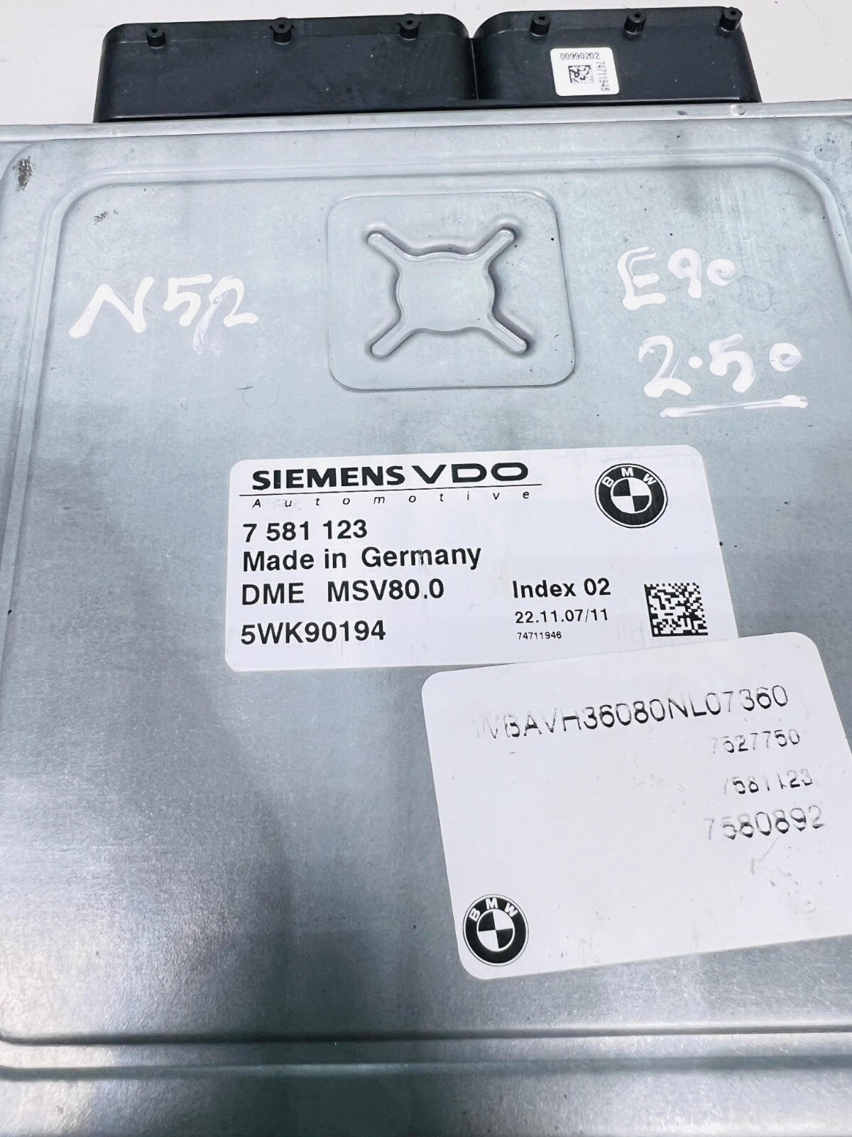 MSV80 08-10 BMW E90 328i 530i X5 Z4 N52 ECU Engine Control Module Unit 7581123