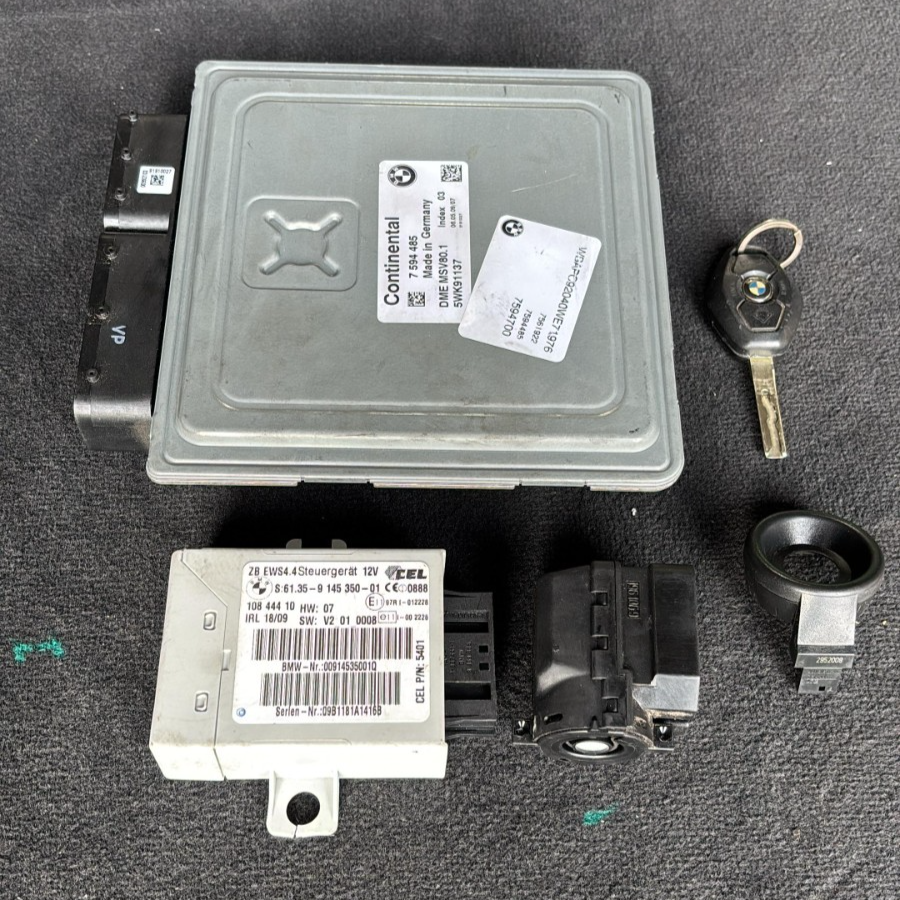BMW E92 328XI AWD N51 MSV80.1 ECU DME CAS SCHLÜSSELEINHEIT SET OEM 7594485