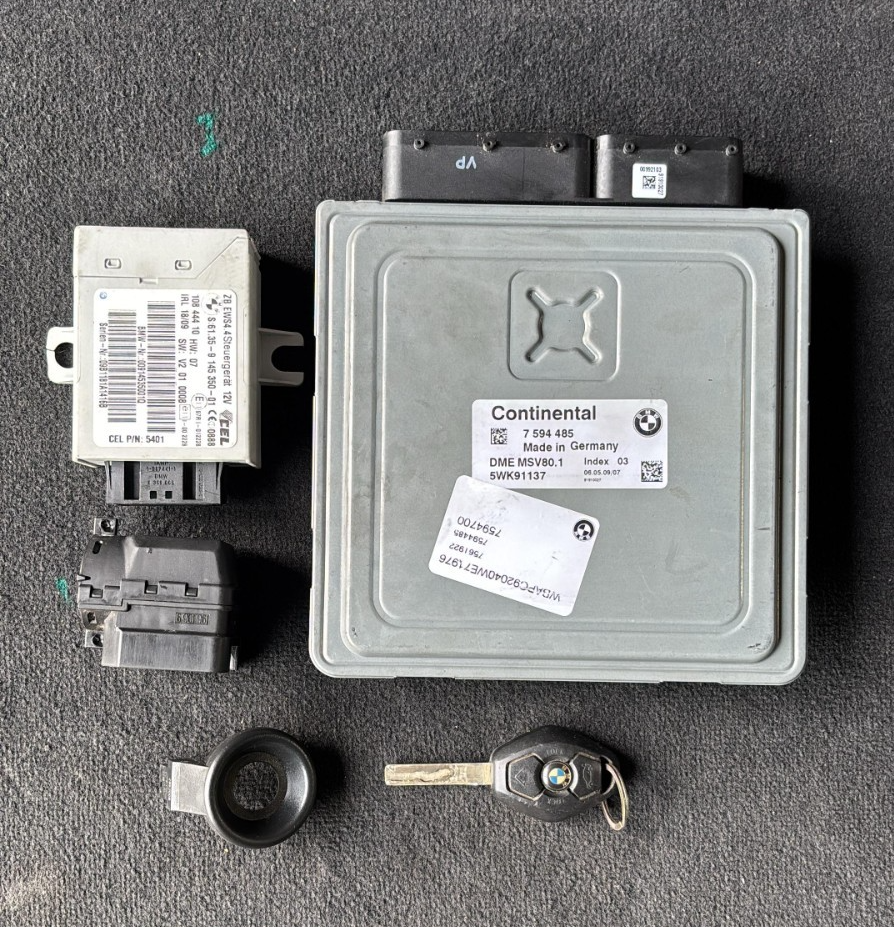 BMW E92 328XI AWD N51 MSV80.1 ECU DME CAS KEY UNIT SET OEM 7594485