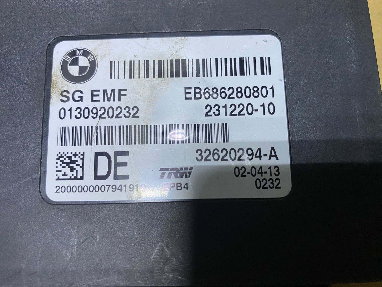 2010-2017 BMW X3 Electric Parking Brake Control Module 6862808 F10, F11, F12, F1