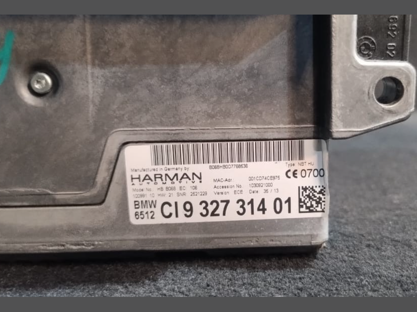 BMW 5 SERIES F10 F11 HARMAN RADIO NAVIGATION HEADUNIT TAPE- 9327314
