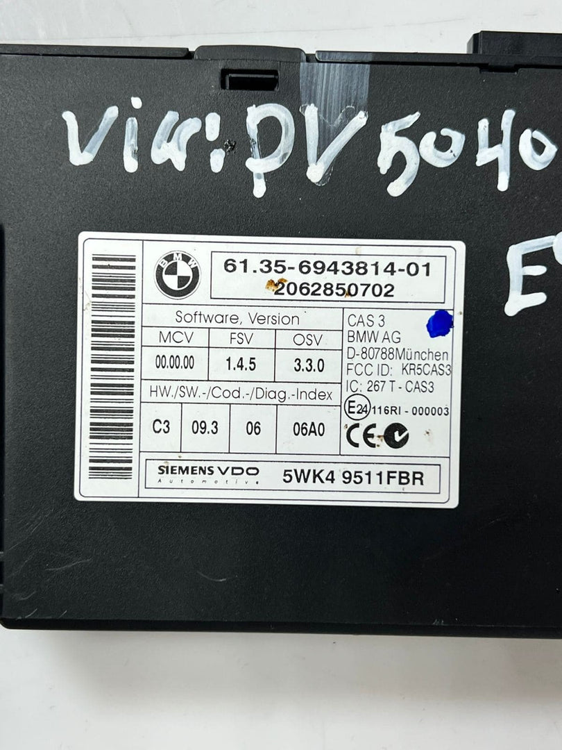 07-11 BMW 328i E92 N52 2.5 Engine Control Module ECU DME+CAS3+NO KEY SET 7567362