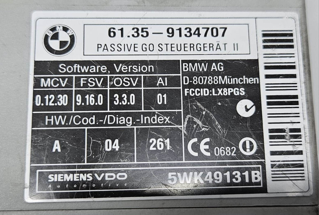 9134707-2006-2010 BMW 550i E70 E60 Keyless Entry Passive Go Control Module OEM