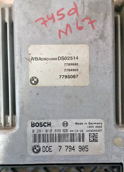 BMW 745D E65 E66 M67 ENGINE CONTROL UNIT 7794905