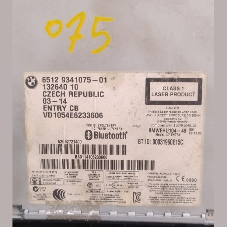 OEM BMW F30/F31/F32/F33/F34 RADIO PROFESSIONAL CD PLAYER HEAD UNIT 9341075