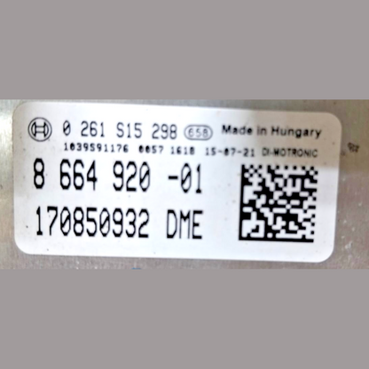 ECU BMW X5 F15 40e HYBRID 2016 ECU KIT COMPLETE WITH BDC & KEY  8664920