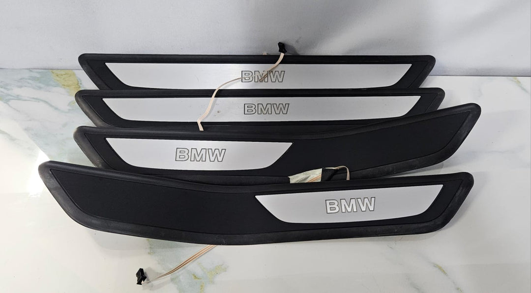 OEM BMW F01 F02 Front Rear Door illuminated Sill Plate Kick door step trim Set