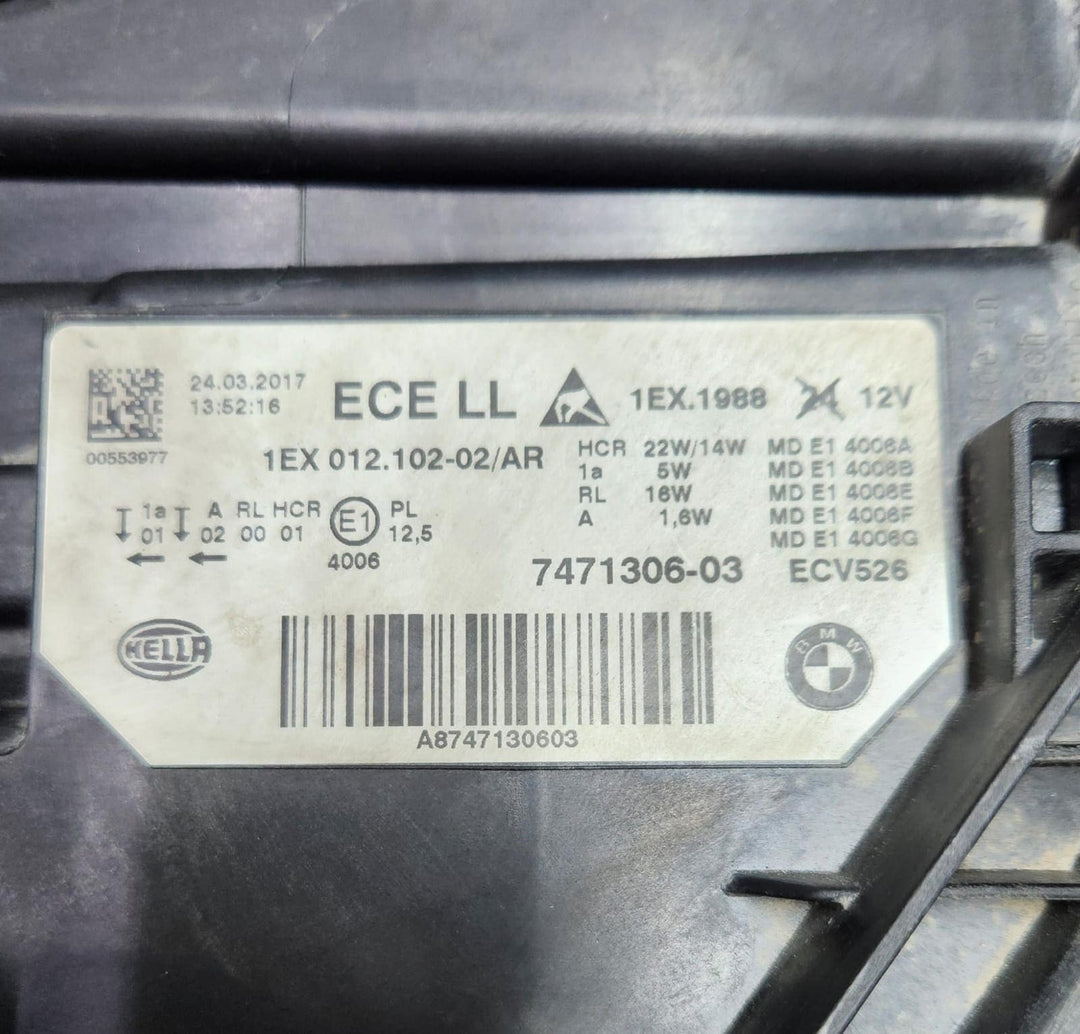 2016 BMW 330i Headlight 7471306 3 Series F30 F31 and F35 LCI OEM LED RHS ECE