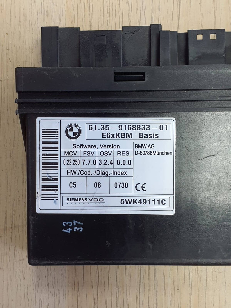 2008-2010 BMW 528i Body Control Module 9168833 5-Series and M6 E60 E63 E64 model