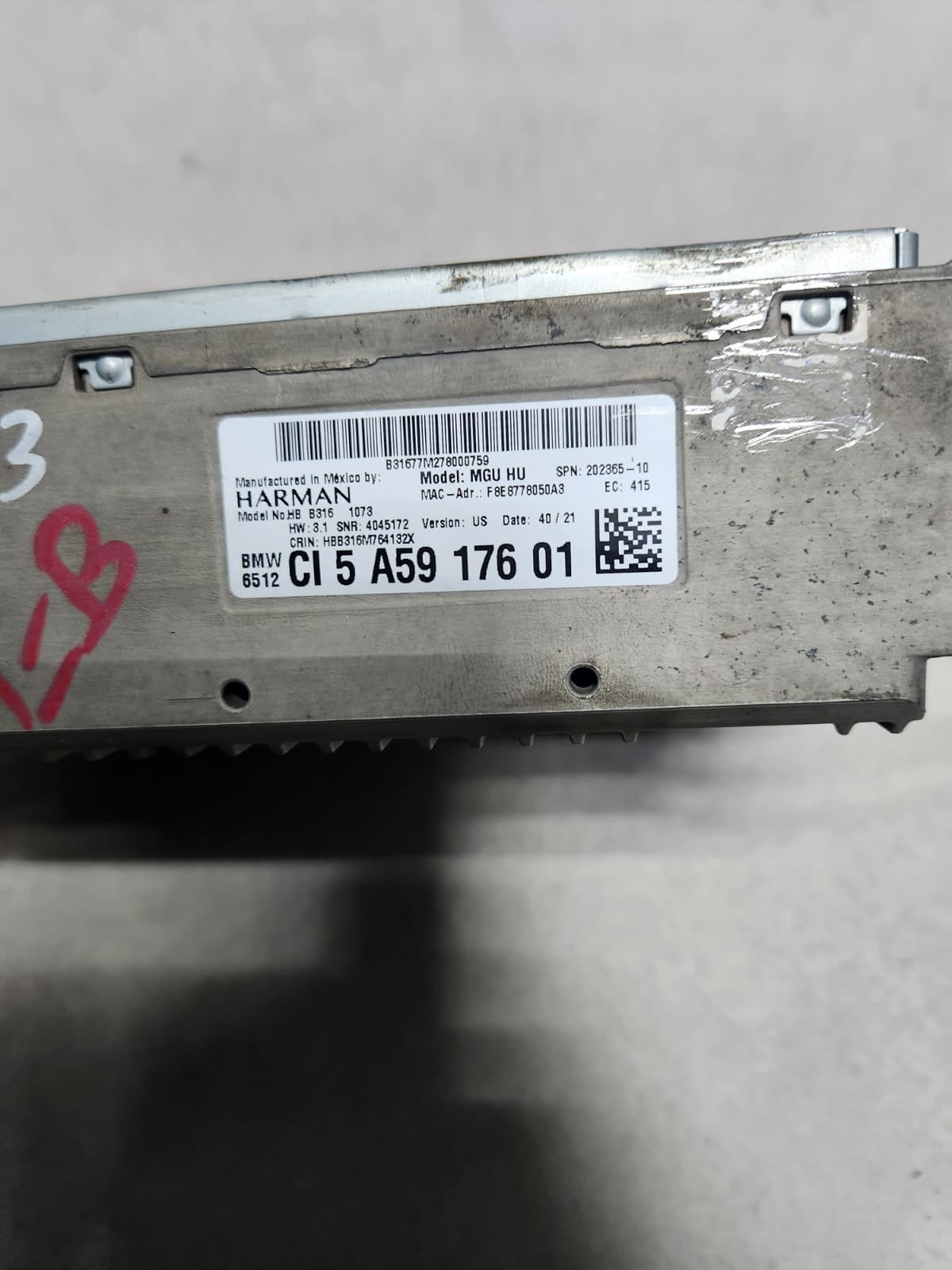 2022 BMW M340i Audio Radio Navigation Receiver Module 5A59176 M340i and 530i 