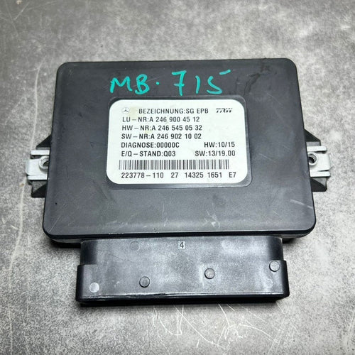 14-19 Mercedes-Benz CLA250 Parking Brake Control Module Unit A246 9004512 Oem