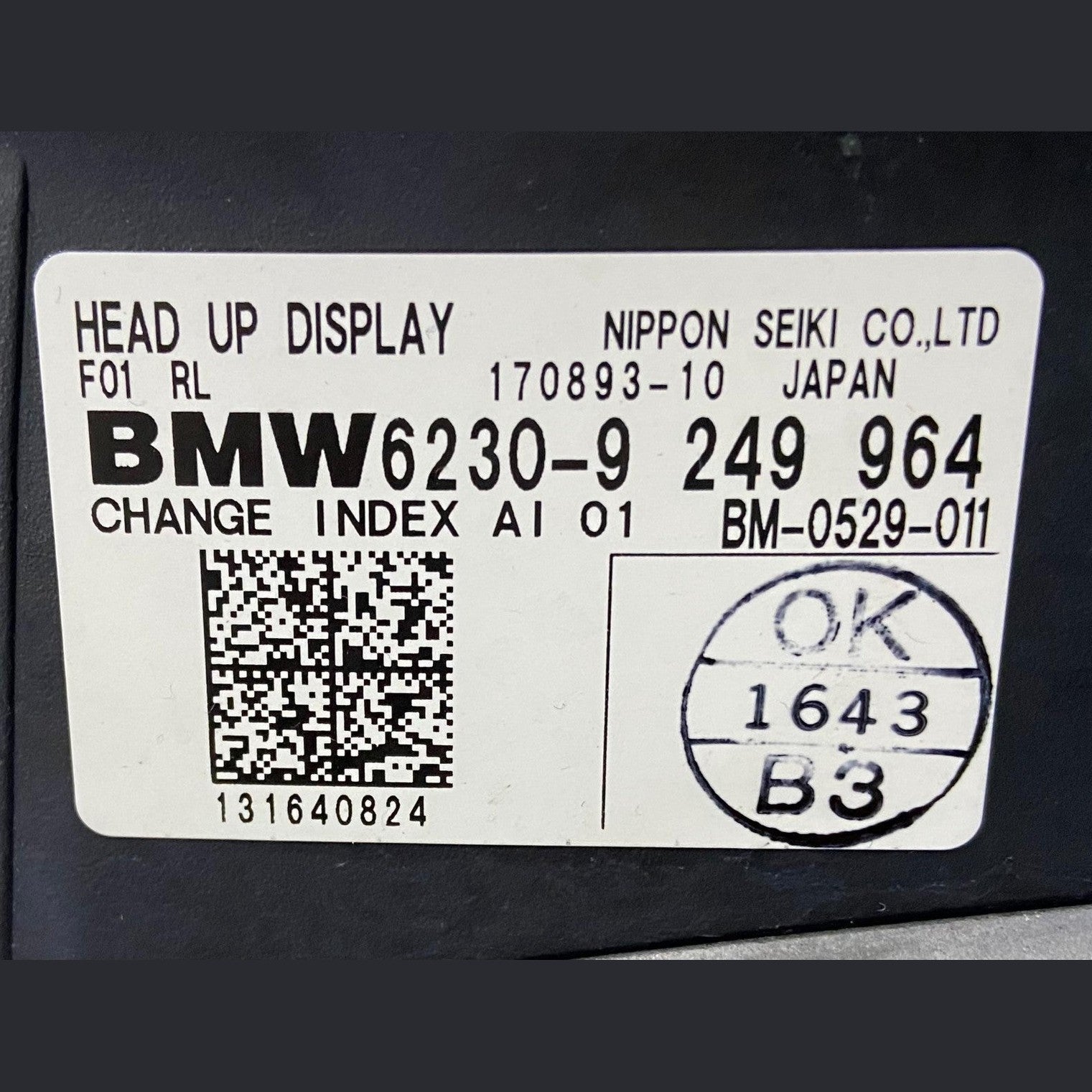 OEM BMW 7 RHD F01 F02 F03 F04 Head up display screen 9249964