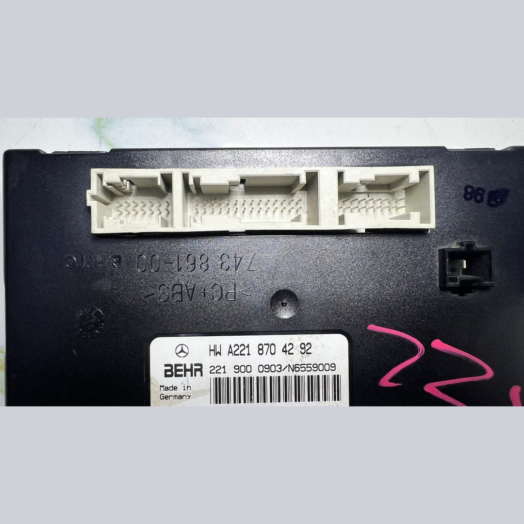 07-14 Mercedes W221 S550 CL550 AC A/C Heater Control Module A221 8704292 OEM