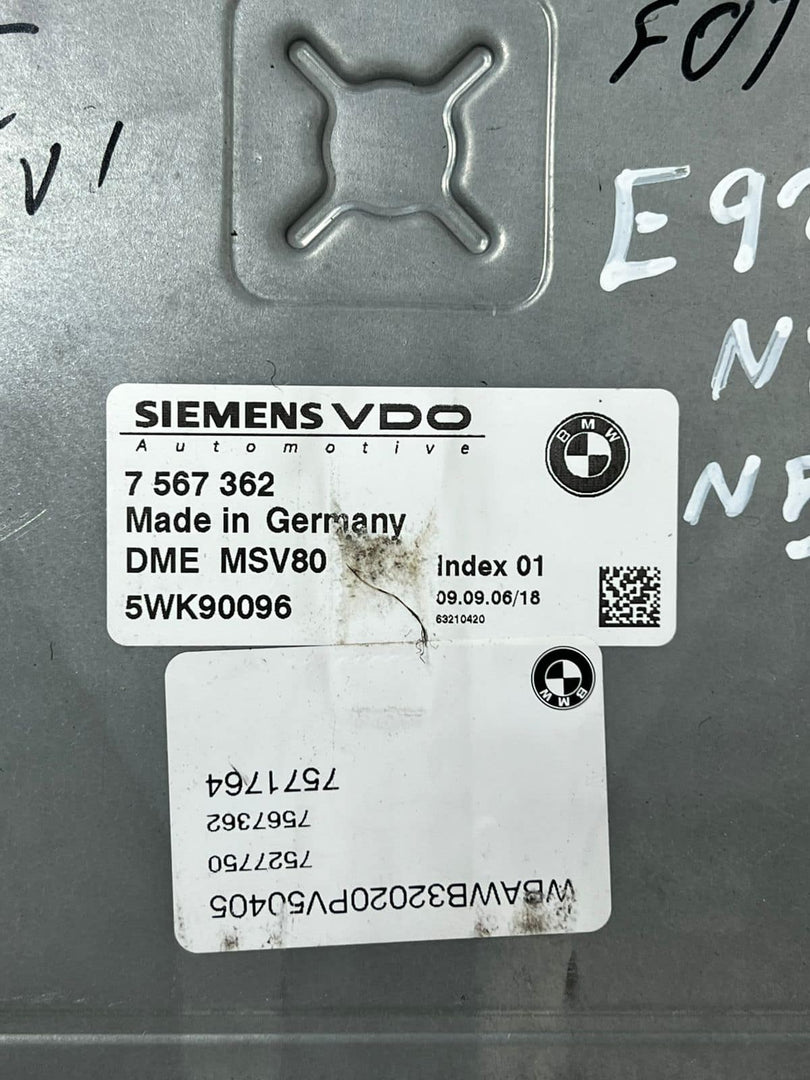 07-11 BMW 328i E92 N52 2.5 Engine Control Module ECU DME+CAS3+NO KEY SET 7567362