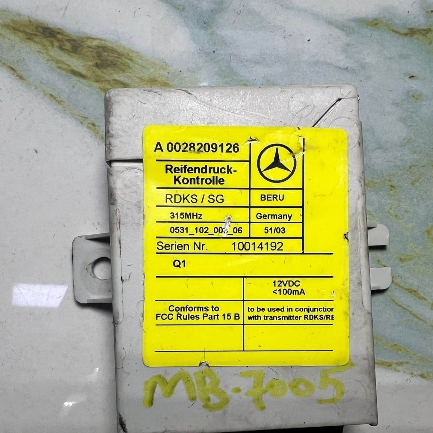 2004 Mercedes-Benz CL500 Tire Pressure Control Module A0028209126 CL-Class