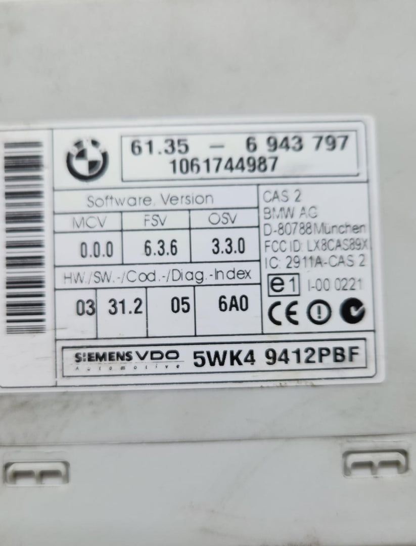 2006 BMW 5 Series CAS2 Control Module 6943797 E60 E61 