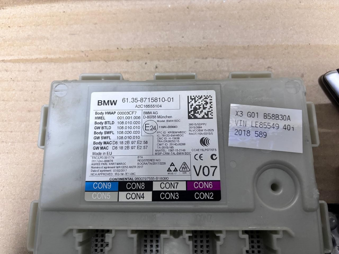 BMW G01 X3 B58B30A VIN LE85549 40i 2018 ENGINE CONTROL UNIT SET + KEY - 9485817