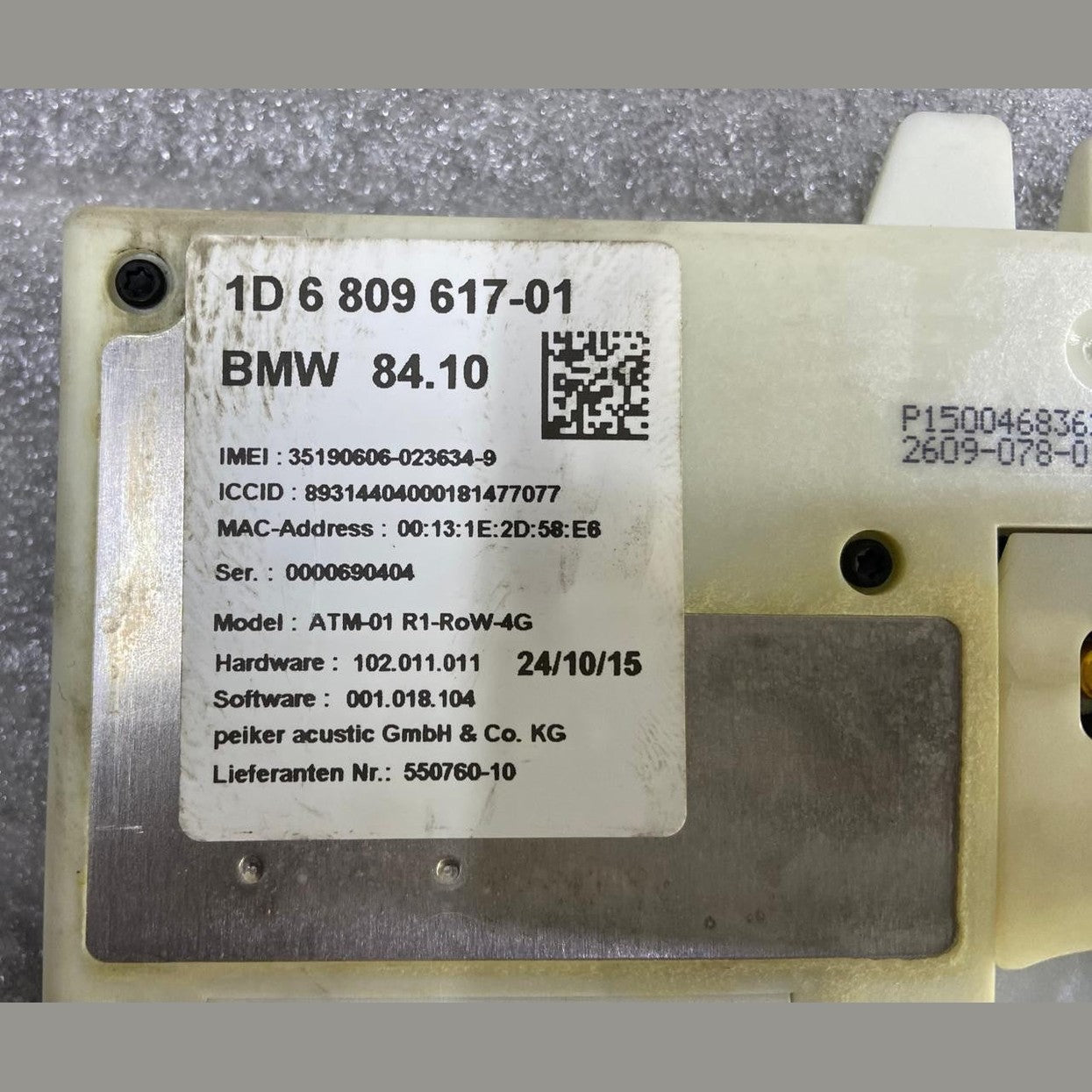 OEM BMW G11 ROOF ANTENNA BODY DOMAIN COMPUTER MODULE 6809617