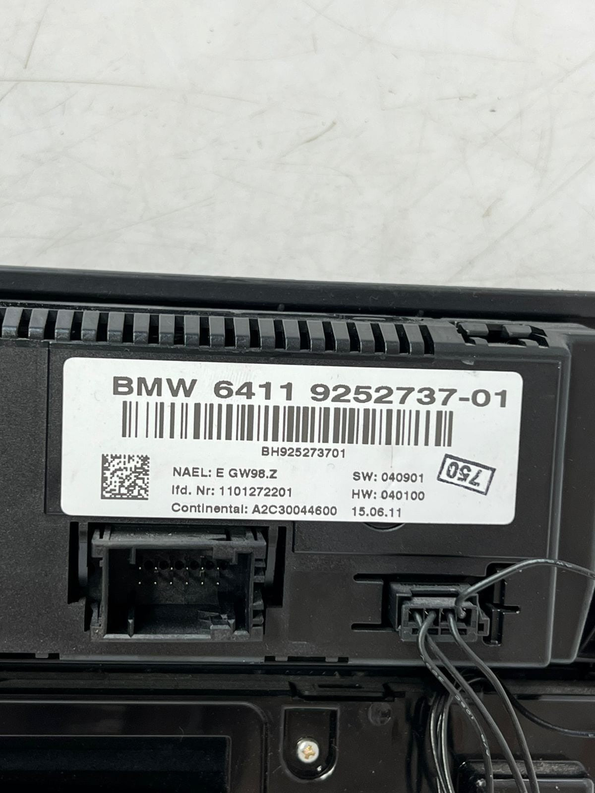 2011-2013 BMW X3 F25 Climate Control Switch Panel 9252737 OEM
