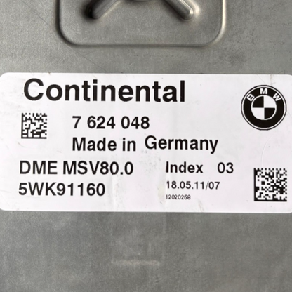BMW  X1 E84 N52 ENGINE CONTROL UNIT MODULE ECU ONLY - 7624048