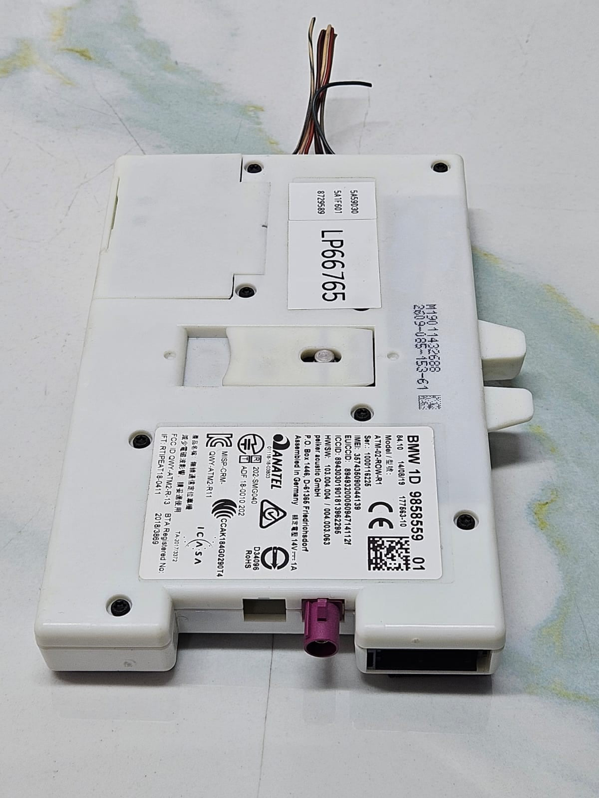 2019 BMW X5 G05 EUR RHD Telematics Control Module 9858559 OEM