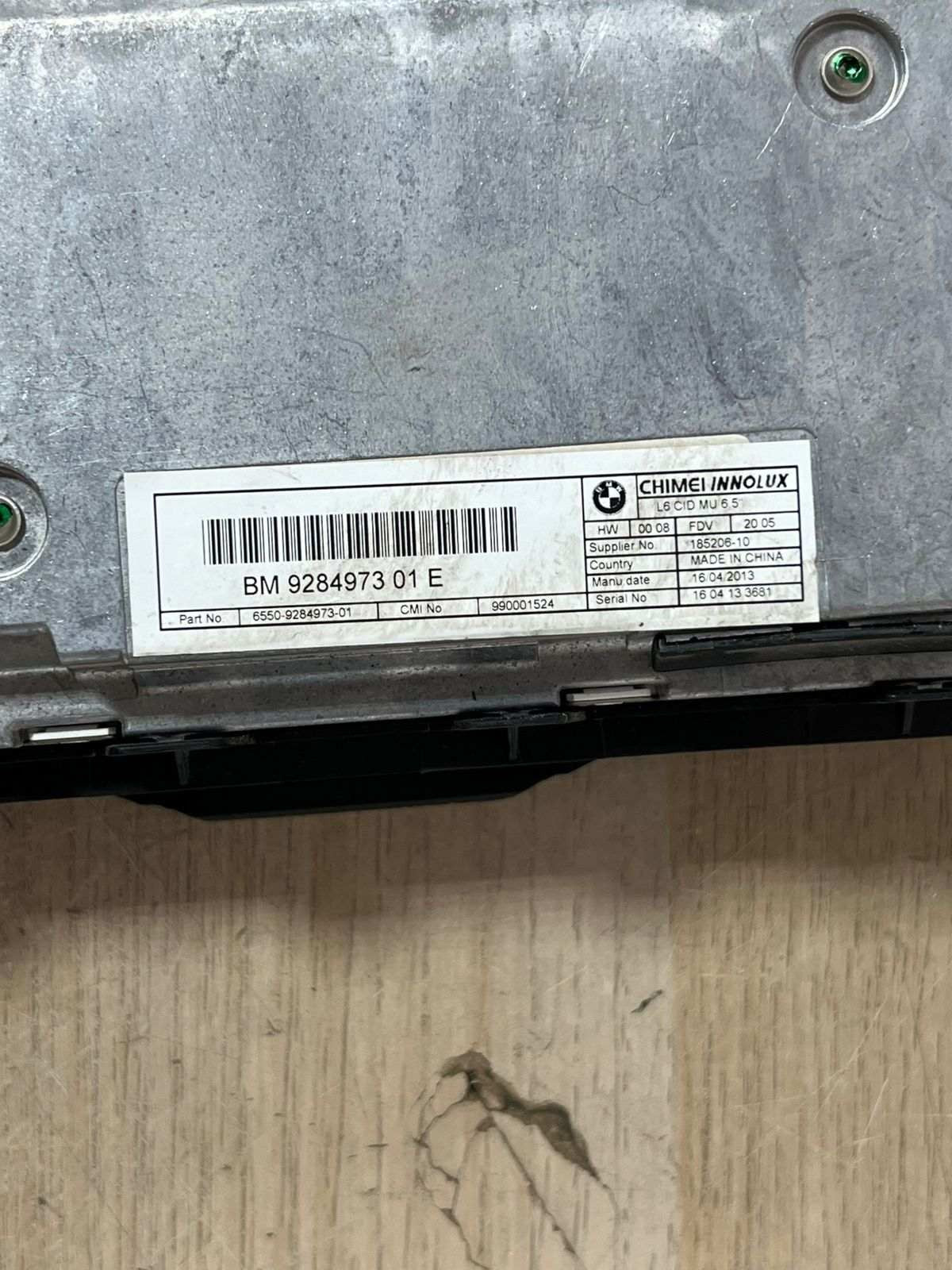 BMW 5 Series F10 F11 CID Central Information Display 6.5" Monitor Screen 9284973