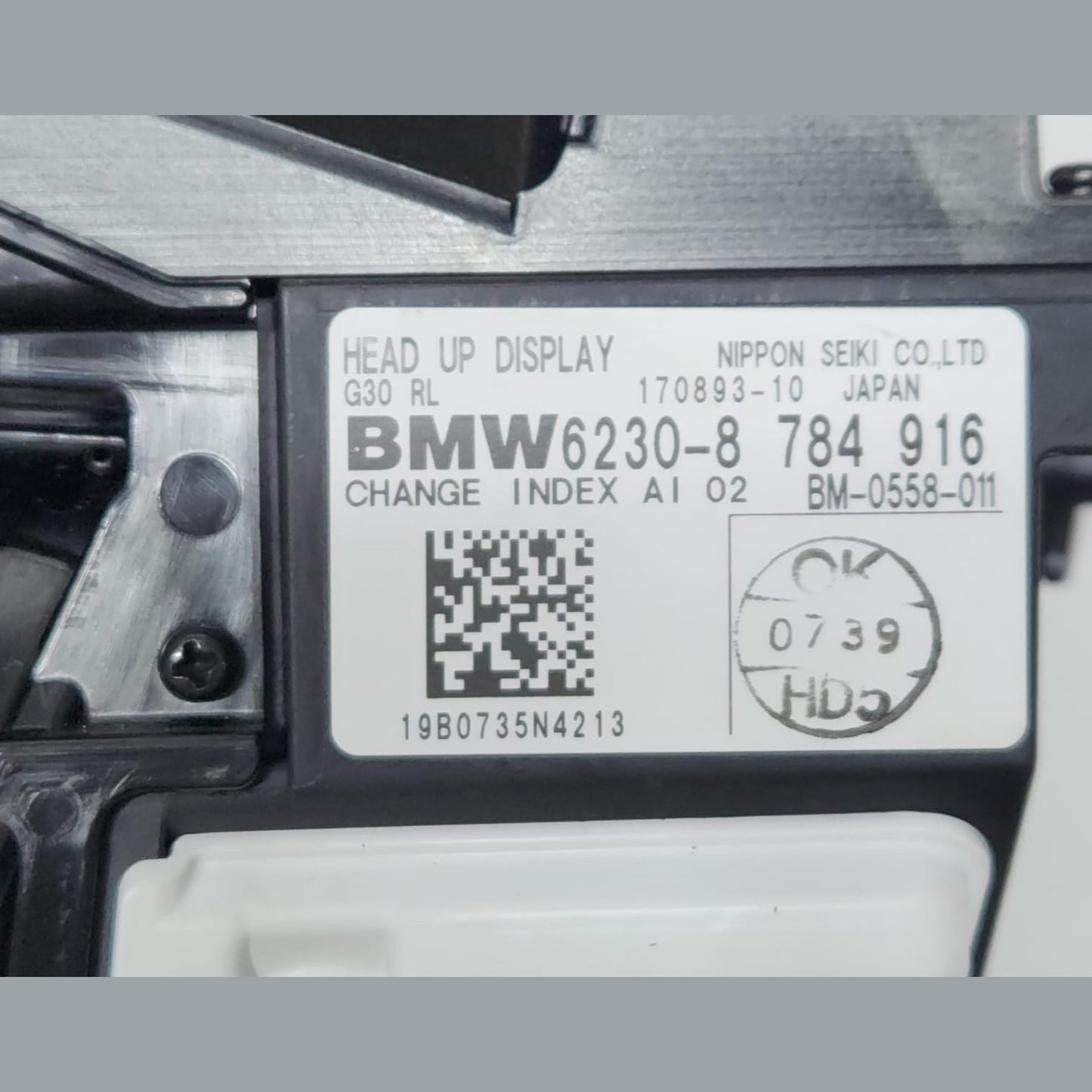 2020 BMW 530i Head-Up Display 8784916 5 Series G30 OEM RHD