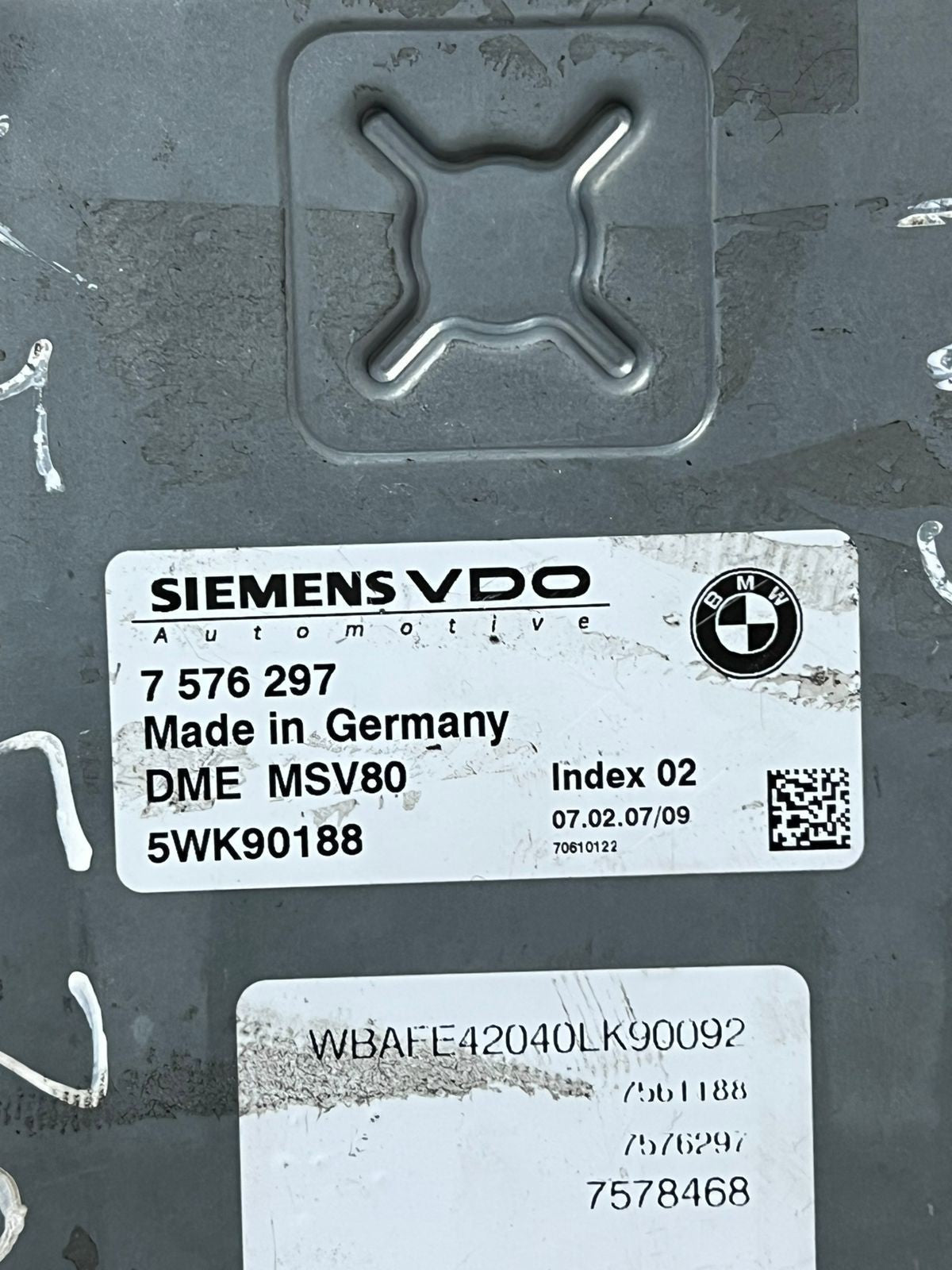 2007 BMW X5 E70 N52 Engine Control Unit ECU Set msv80 + cas3 + 1key 7576297