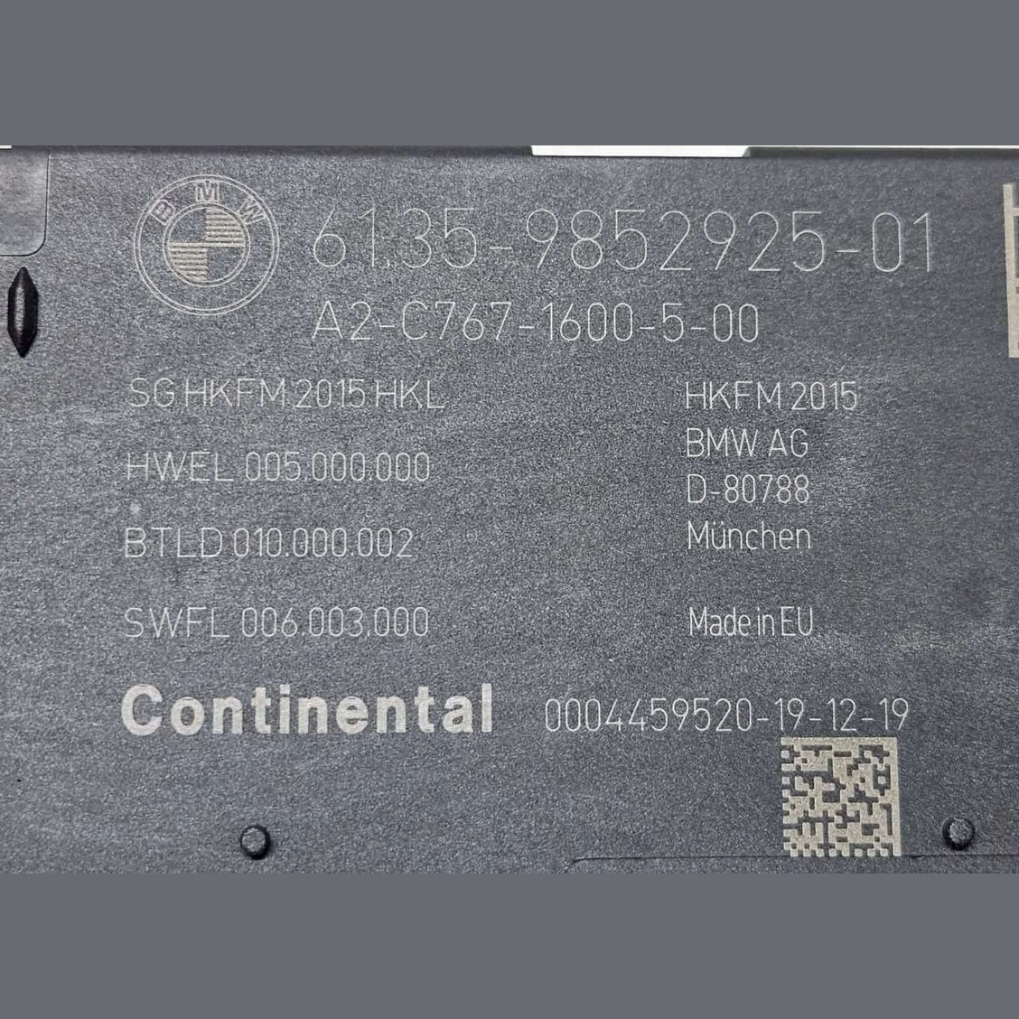 2020-2022 BMW X3 G01 Control Unit Tailgate Function Module 9852925 OEM
