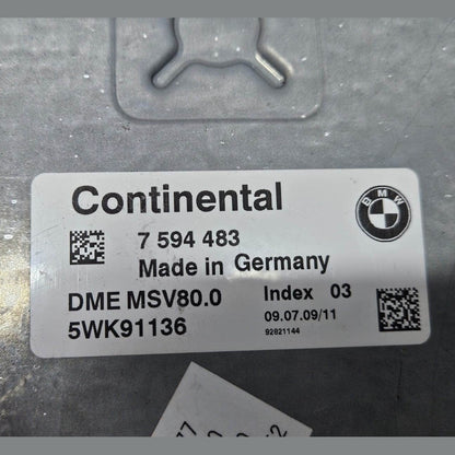 BMW 2008-2010 528 and 328 Engine Control Unit DME MSV80.0-7594483 ECU SET OEM