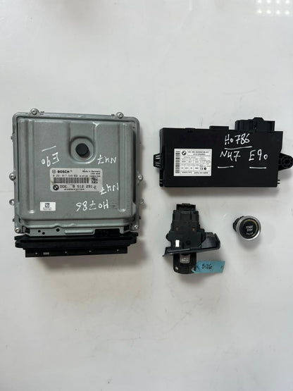 BMW E90 N47 Engine Control Unit ECU COMPLETE SET DDE + CAS3 AG+ 1KEY 8512291
